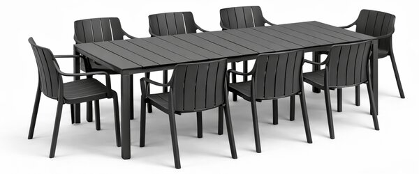 Záhradná zostava Nardi RIO 210 + 8 stoličiek TIBERINA Armchair Vyhotovenie: Antracit