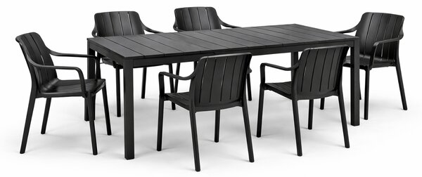 Záhradná zostava Nardi RIO 140 + 6 stoličiek TIBERINA Armchair Vyhotovenie: Tortora