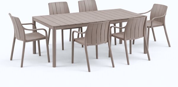 Záhradná zostava Nardi TEVERE 147 + 6 stoličiek TIBERINA Armchair Vyhotovenie: Tortora