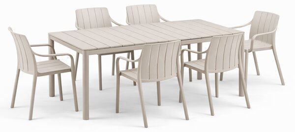 Záhradná zostava Nardi TEVERE 147 + 6 stoličiek TIBERINA Armchair Vyhotovenie: Tortora
