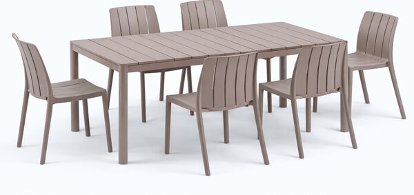 Záhradná zostava Nardi TEVERE 147 + 6 stoličiek TIBERINA Armchair Vyhotovenie: Tortora