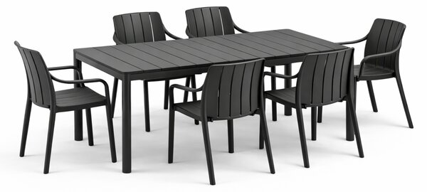 Záhradná zostava Nardi TEVERE 147 + 6 stoličiek TIBERINA Armchair Vyhotovenie: Tortora