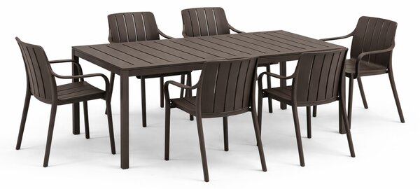 Záhradná zostava Nardi TEVERE 147 + 6 stoličiek TIBERINA Armchair Vyhotovenie: Terra