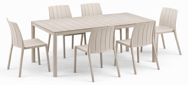 Záhradná zostava Nardi TEVERE 147 + 6 stoličiek TIBERINA Armchair Vyhotovenie: Tortora