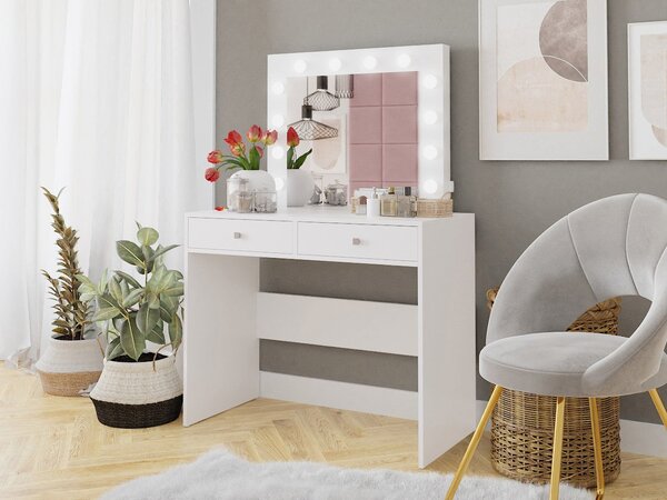 Mirjan24 Toaletný stolík s osvetlením Kingston, Farby: Biela 5903211034626
