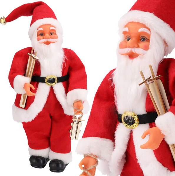 Vianočná dekorácia Santa Claus biela / červená 40 cm