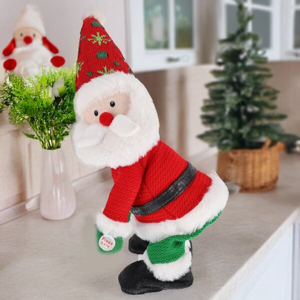 Vianočná dekorácia Santa Claus zelená / červená 40 cm