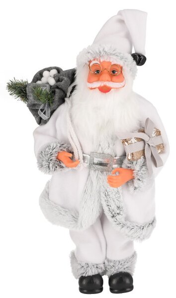 Vianočná dekorácia Santa Claus biela / sivá 40 cm