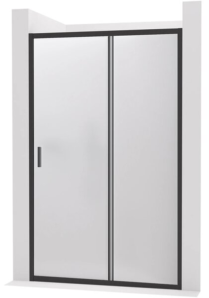 CERANO - Sprchové posuvné dvere Varone LINE Ľ/P - 6 mm - čierna matná, mliečne sklo - 90x195 cm