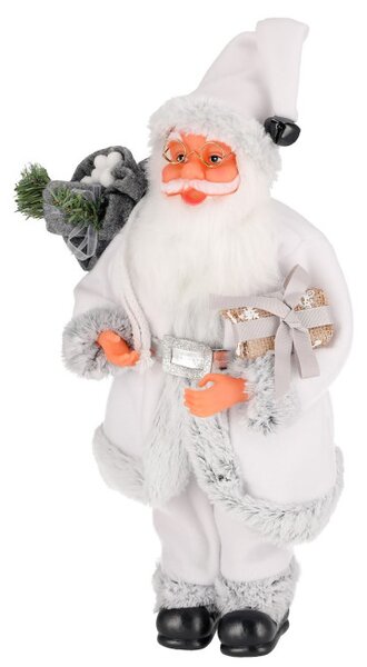 Vianočná dekorácia Santa Claus biela / sivá 40 cm