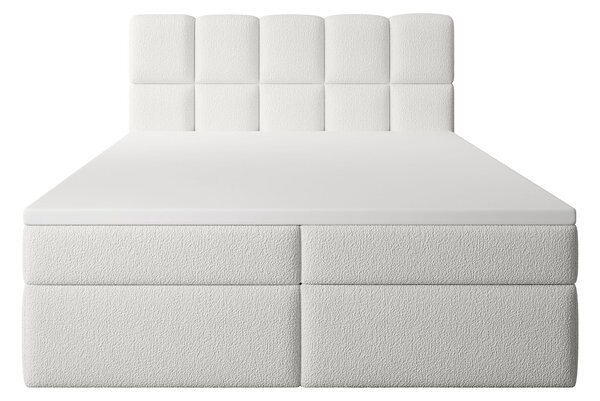 Jednolôžková boxspring posteľ s úložným priestorom Massimo 120x200 - biela