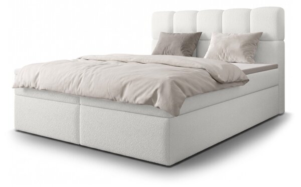 Jednolôžková boxspring posteľ s úložným priestorom Massimo 120x200 - biela