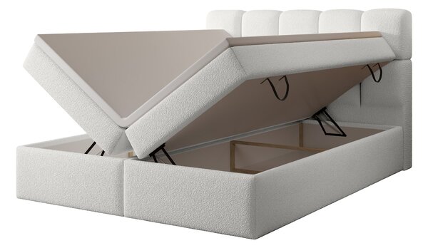 Jednolôžková boxspring posteľ s úložným priestorom Massimo 120x200 - biela