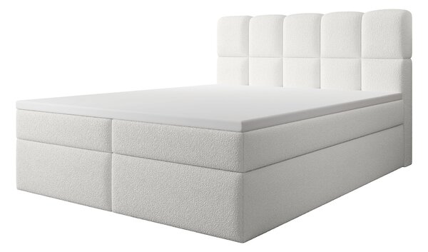 Jednolôžková boxspring posteľ s úložným priestorom Massimo 120x200 - biela