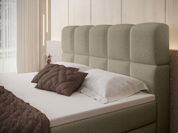 Jednolôžková boxspring posteľ s úložným priestorom Massimo 120x200 - béžová