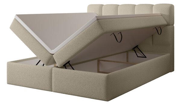 Jednolôžková boxspring posteľ s úložným priestorom Massimo 120x200 - béžová