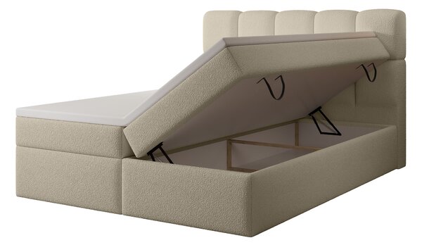 Jednolôžková boxspring posteľ s úložným priestorom Massimo 120x200 - béžová