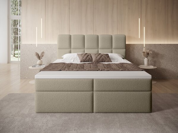 Jednolôžková boxspring posteľ s úložným priestorom Massimo 120x200 - béžová