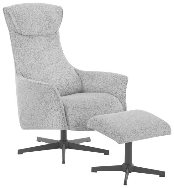 RELAXAČNÉ KRESLO S PODNOŽKOU, textil, sivobéžová Welnova - Kreslá