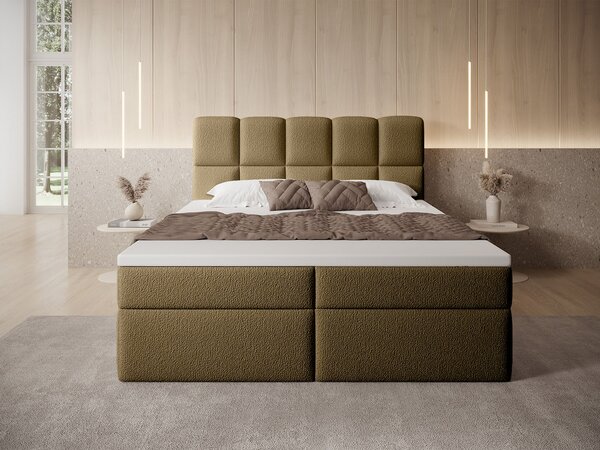 Jednolôžková boxspring posteľ s úložným priestorom Massimo 120x200 - hnedá