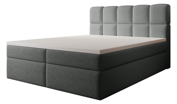 Jednolôžková boxspring posteľ s úložným priestorom Massimo 120x200 - sivá