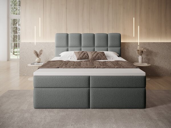 Jednolôžková boxspring posteľ s úložným priestorom Massimo 120x200 - sivá