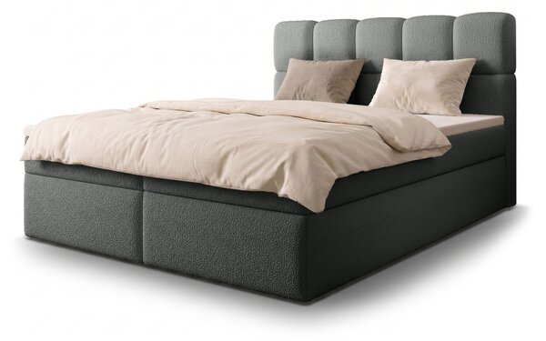 Jednolôžková boxspring posteľ s úložným priestorom Massimo 120x200 - sivá