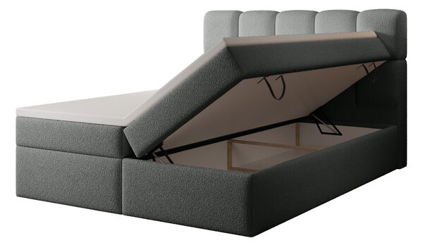 Jednolôžková boxspring posteľ s úložným priestorom Massimo 120x200 - sivá