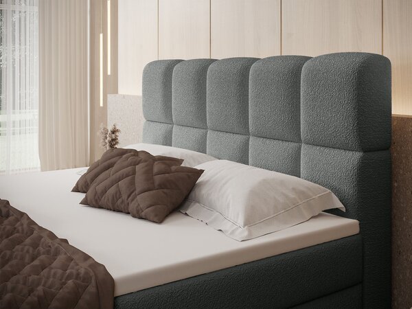 Jednolôžková boxspring posteľ s úložným priestorom Massimo 120x200 - sivá