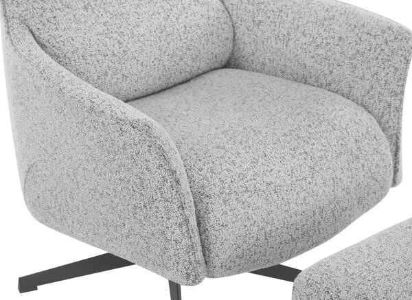 RELAXAČNÉ KRESLO S PODNOŽKOU, textil, sivobéžová Welnova - Kreslá