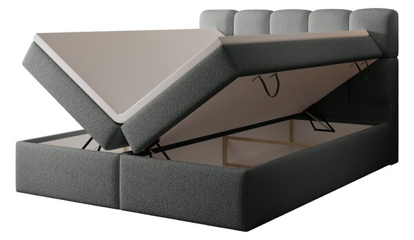 Jednolôžková boxspring posteľ s úložným priestorom Massimo 120x200 - sivá