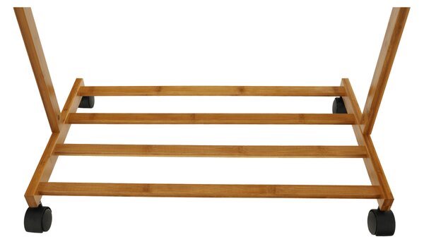 KONDELA Pojazdný vešiak, bambus, šírka 60cm, VIKIR TYP 1