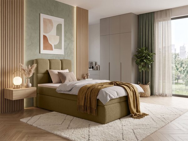 Jednolôžková boxspring posteľ s úložným priestorom Massimo 90x200 - hnedá