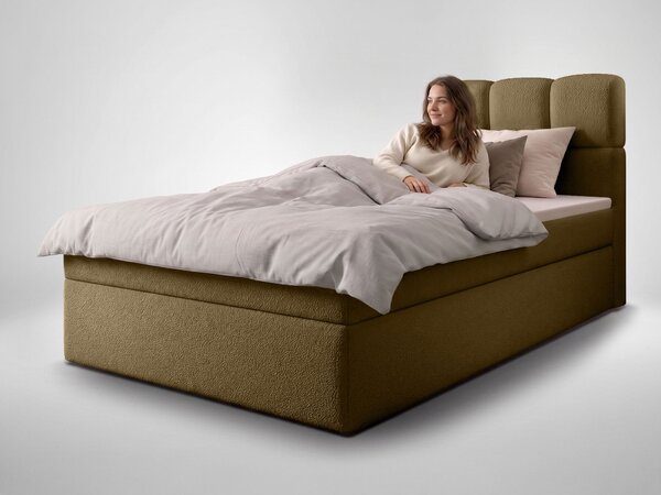 Jednolôžková boxspring posteľ s úložným priestorom Massimo 90x200 - hnedá