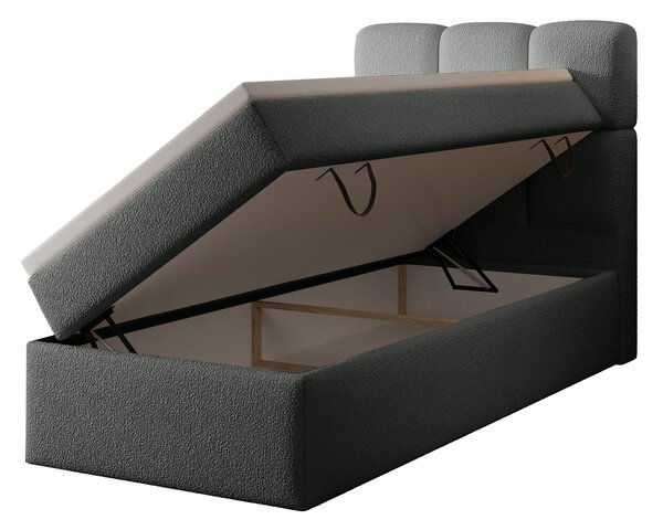 Jednolôžková boxspring posteľ s úložným priestorom Massimo 90x200 - sivá