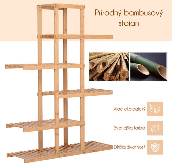 KONDELA Regál, bambus lakovaný, TUSUM