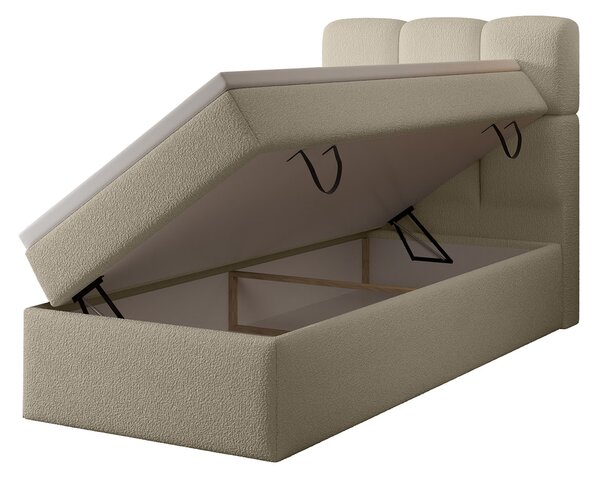 Jednolôžková boxspring posteľ s úložným priestorom Massimo 90x200 - béžová