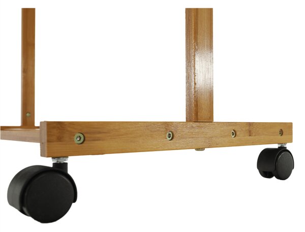 KONDELA Pojazdný vešiak, bambus, šírka 60cm, VIKIR TYP 1