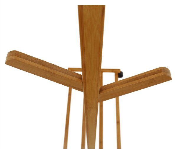 KONDELA Pojazdný vešiak, bambus, šírka 60cm, VIKIR TYP 1
