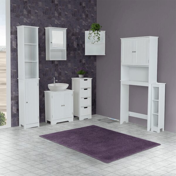 KONDELA Skrinka nad WC, biela, ATENE TYP 5