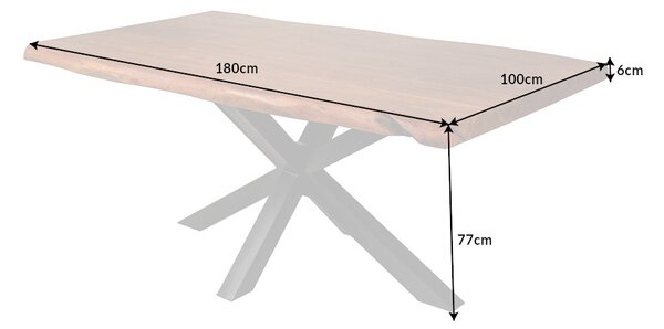 Dizajnový jedálenský stôl Massive Nature 180 cm akácia
