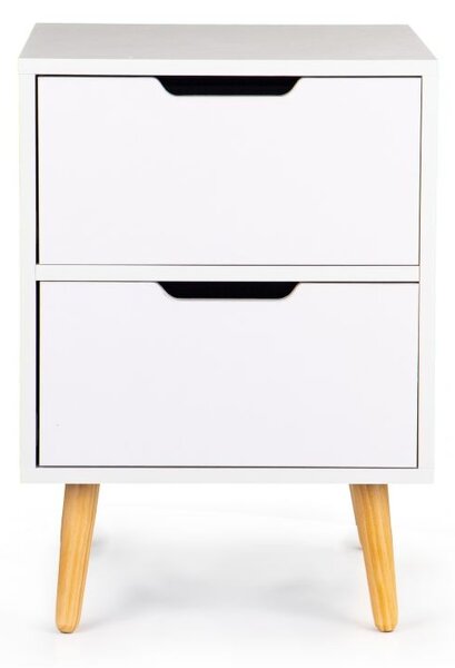 Stolík s 2 zásuvkami v bielej farbe