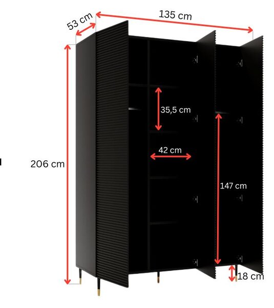 NovýNábytok.sk Šatníková skriňa Imperotta I07 (zelená). Akcia -15%. Vlastná spoľahlivá doprava až k Vám domov. 1123844
