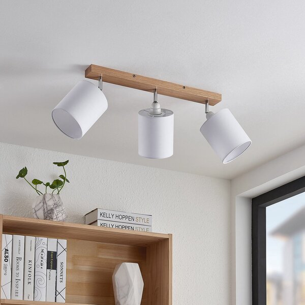 Stropné Lampa Lindby, Imarin, stmievateľné, Drevo, Obývacia izba, Drevo, Škandinávsky