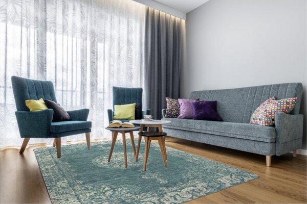 Osta , Kusový koberec Djobie 4568 500, 85x155, modrá, chodba / predsieň