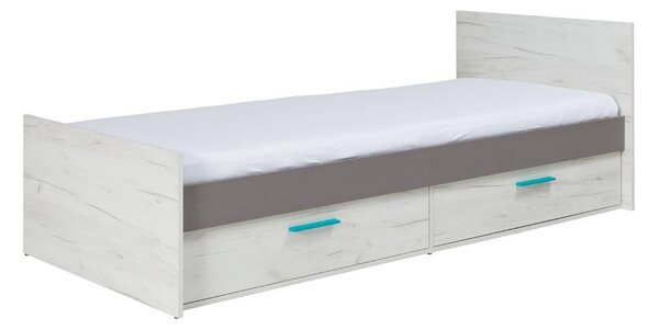 NovýNábytok.sk Jednolôžková posteľ 90 cm Rosario R16 (dub craft biely + sivá) (s úl. priestorom). Akcia -16%. Vlastná spoľahlivá doprava až k Vám domov. 1123974