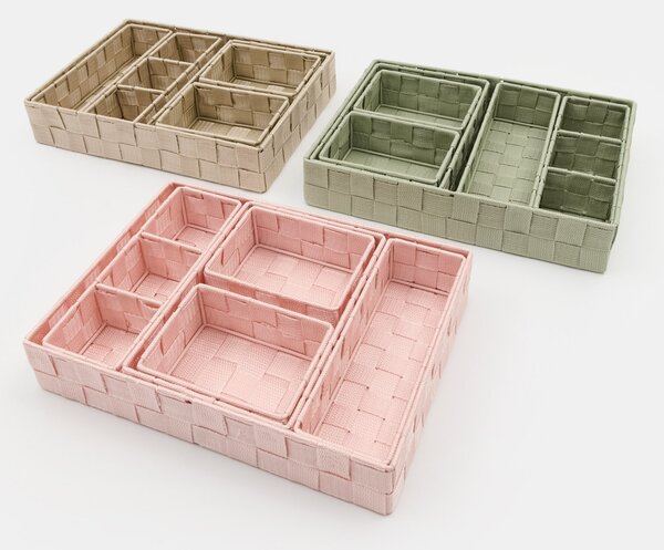 Sinsay - Súprava úložných boxov 6 pack - pastelová ružová