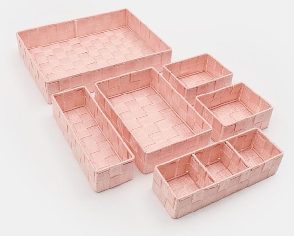 Sinsay - Súprava úložných boxov 6 pack - pastelová ružová