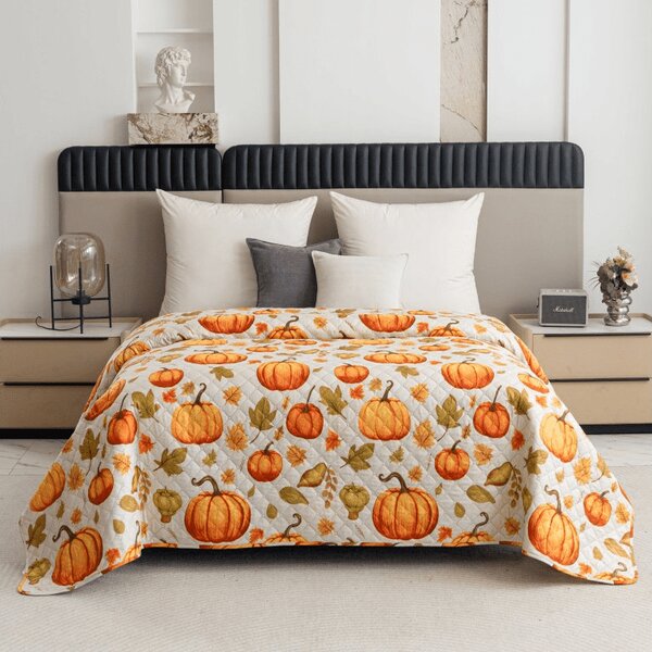 Prehoz na posteľ AUTUMN PUMPKINS farebný Rozmer: 220 x 240 cm