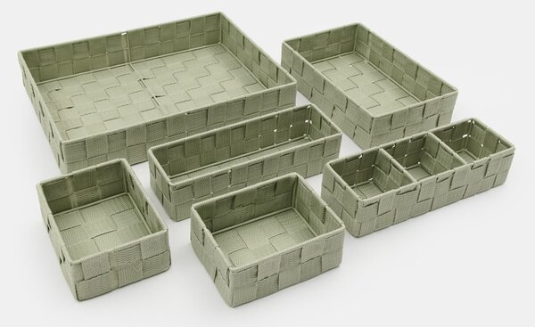 Sinsay - Súprava úložných boxov 6 pack - popolavo zelená